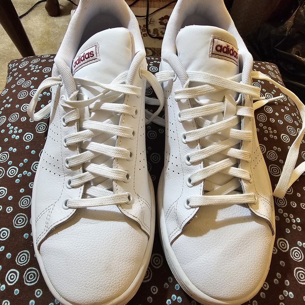 Adidas Womens Classic White And Cranberry Sneakers